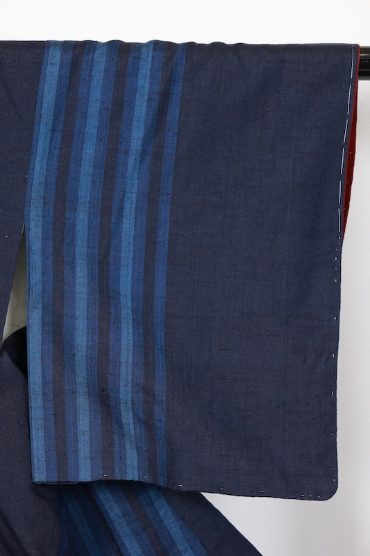 Japanese kimono used <Tsumugi> Msize silk 100% /T183