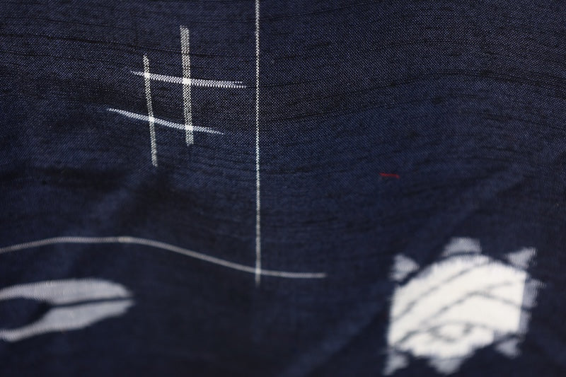 Japanese kimono used <Tsumugi> Lsize silk 100% /T180