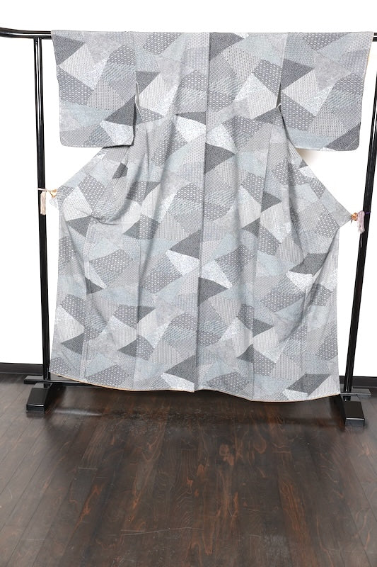 Japanese kimono used <Komon> Msize silk 100% /T181