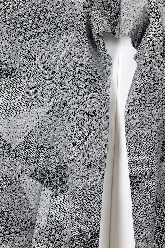 Japanese kimono used <Komon> Msize silk 100% /T181