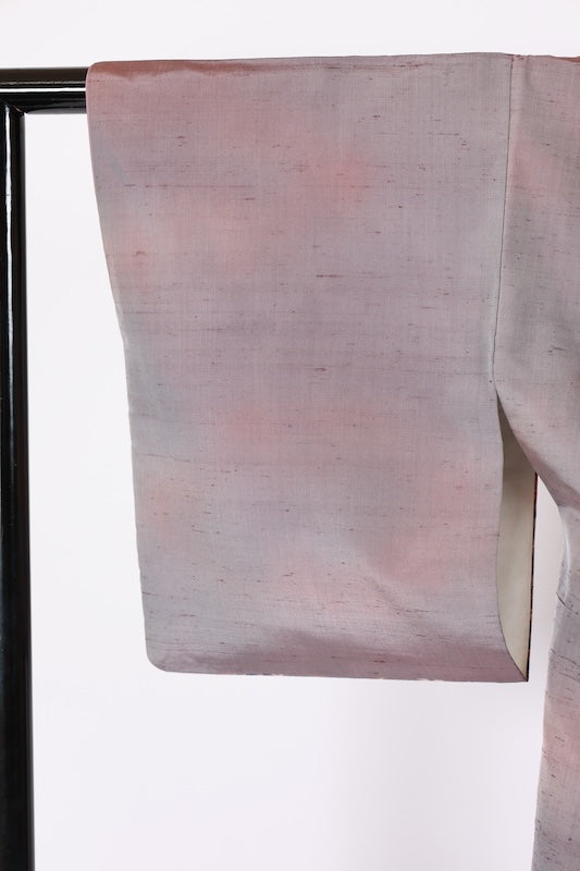 Japanese kimono used <Tsumugi> Msize silk 100% /B1236