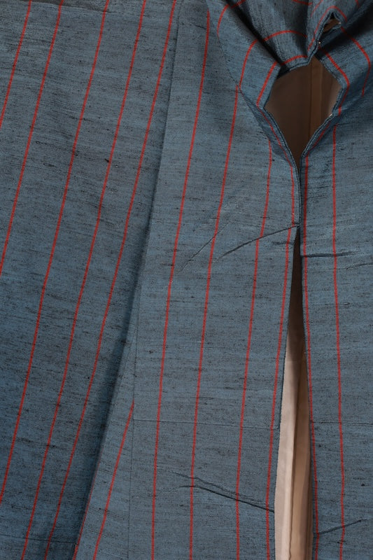 Japanese kimono used <Tsumugi> Msize silk 100% /B1235