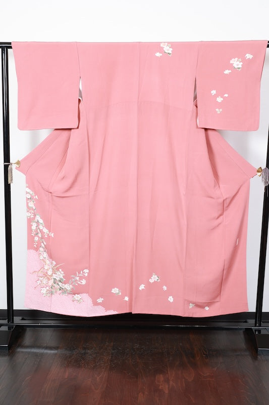 Japanese kimono used <houmongi> Msize silk 100% /T184