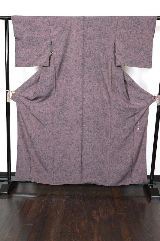 Japanese kimono used <Komon> Lsize silk 100% /T194