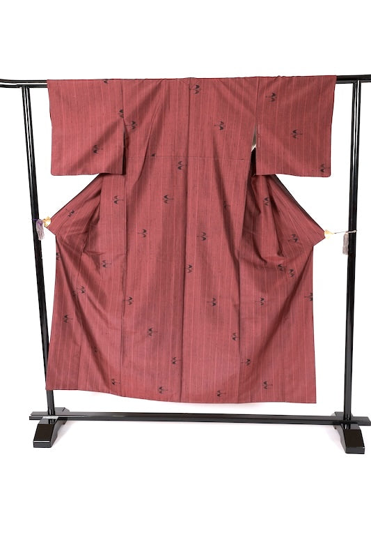 Japanese kimono used <Tsumugi> Msize silk 100% /B1234