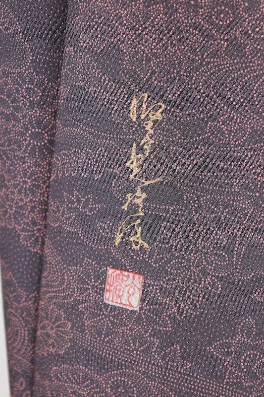 Japanese kimono used <Komon> Lsize silk 100% /T194