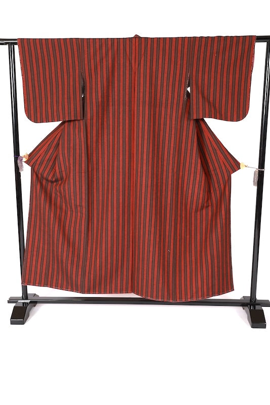 Japanese kimono Unused New <Tsumugi> Msize silk 100% /B1233