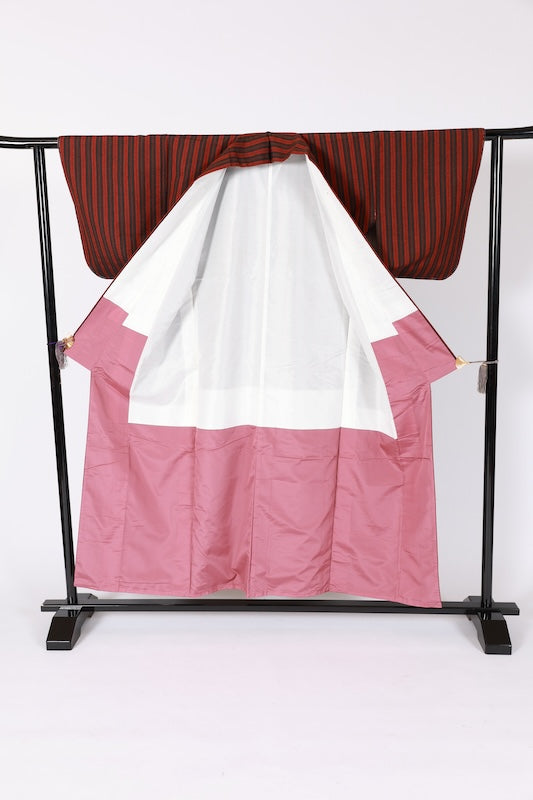 Japanese kimono New<Tsumugi> M-size silk 100% /B 1233