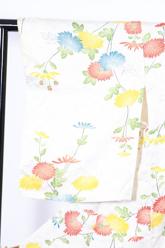 Japanese kimono used <Komon> Lsize silk 100% /T187