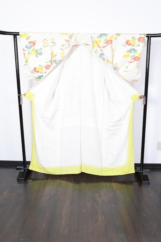 Japanese kimono used <Komon> Lsize silk 100% /T187