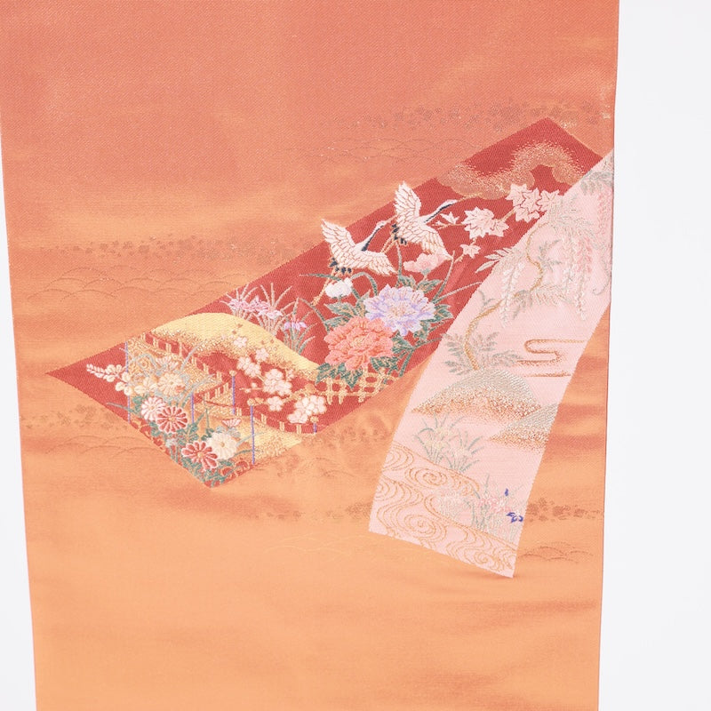 Japanese kimono New sash belt (Nagoya-obi) 100% silk / A052