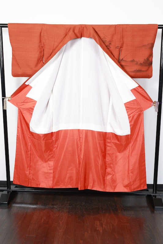 Japanese kimono used <Tukesage> Msize silk 100% /T209
