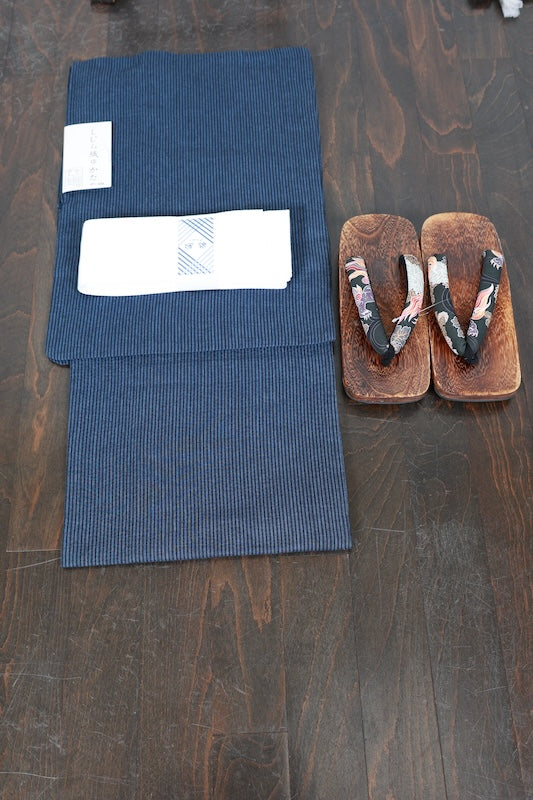 New Japanese Men’s Yukata,Obi,Geta 3piece set / SS56