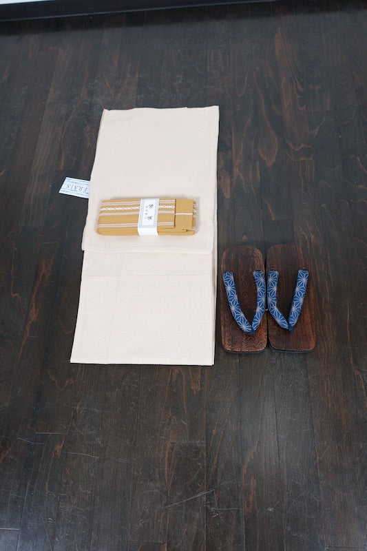 New Japanese Men’s Yukata,Obi,Geta 3piece set / SS57
