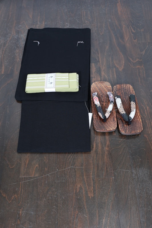 New Japanese Men’s Yukata,Obi,Geta 3piece set / SS59