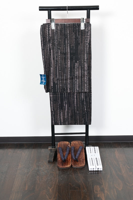 New Japanese Men’s Yukata,Obi,Geta 3piece set / SS60