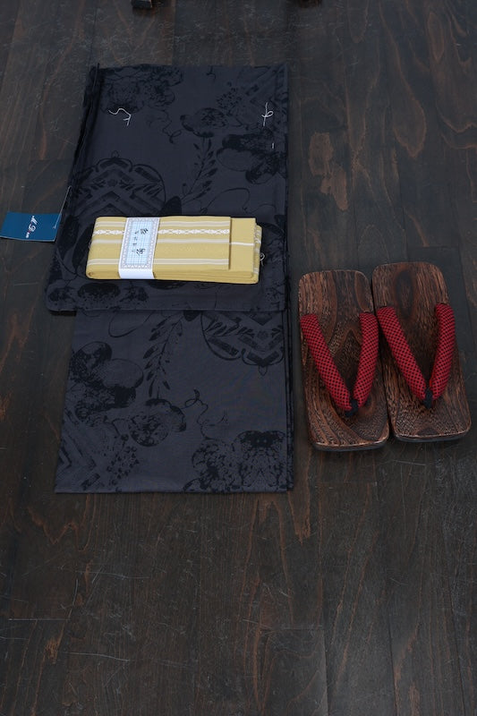 New Japanese Men’s Yukata,Obi,Geta 3piece set / SS61