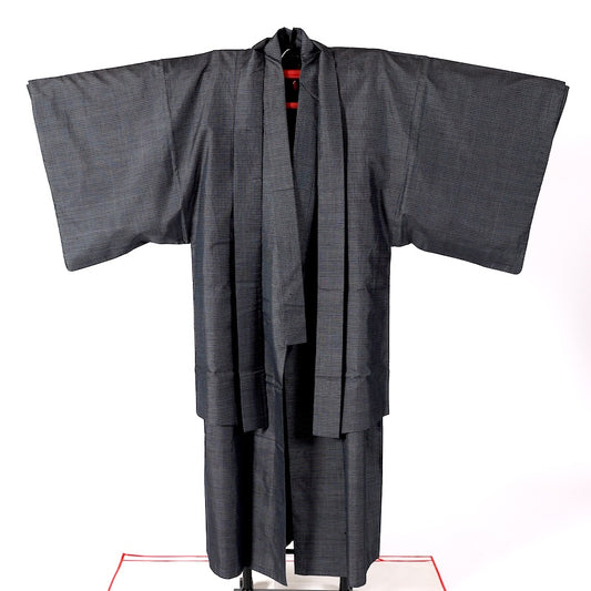 Japanese Men’s kimono Men’s kimono jacket 2piece set L-size 100% silk /A112