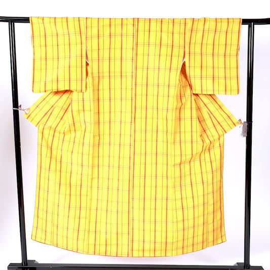 Japanese kimono used (Tsumugi),kimono jacket(Haori) 2 piece set S-size 100% Tetoron / A118