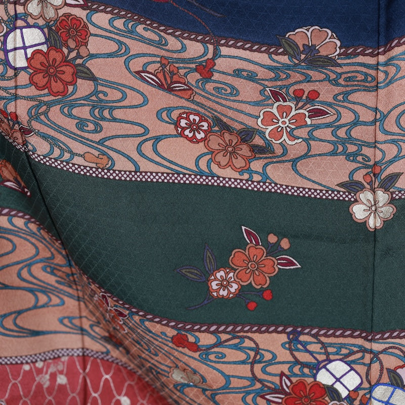 Japanese kimono used <houmongi> Msize silk 100% /T231