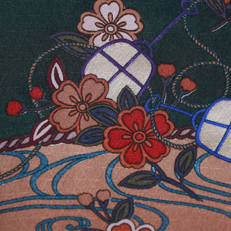 Japanese kimono used <houmongi> Msize silk 100% /T231