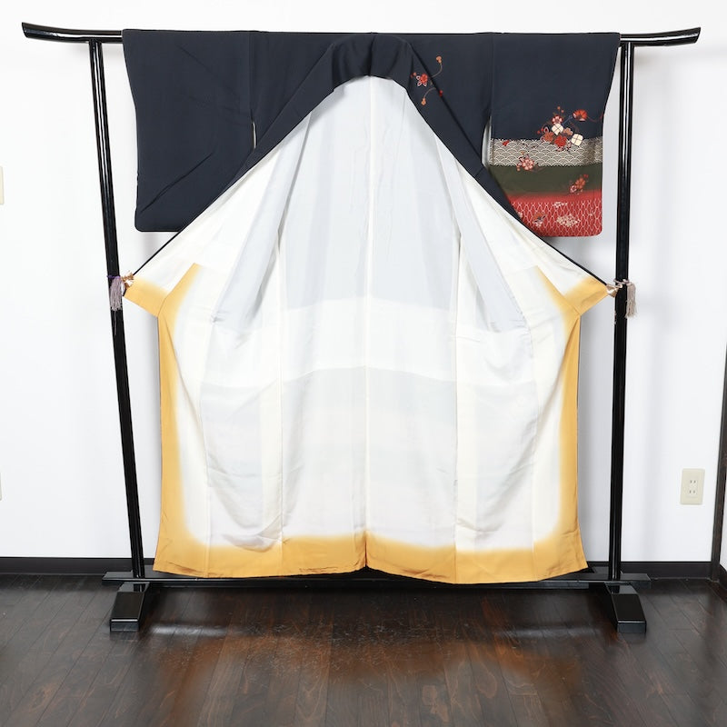 Japanese kimono used <houmongi> Msize silk 100% /T231