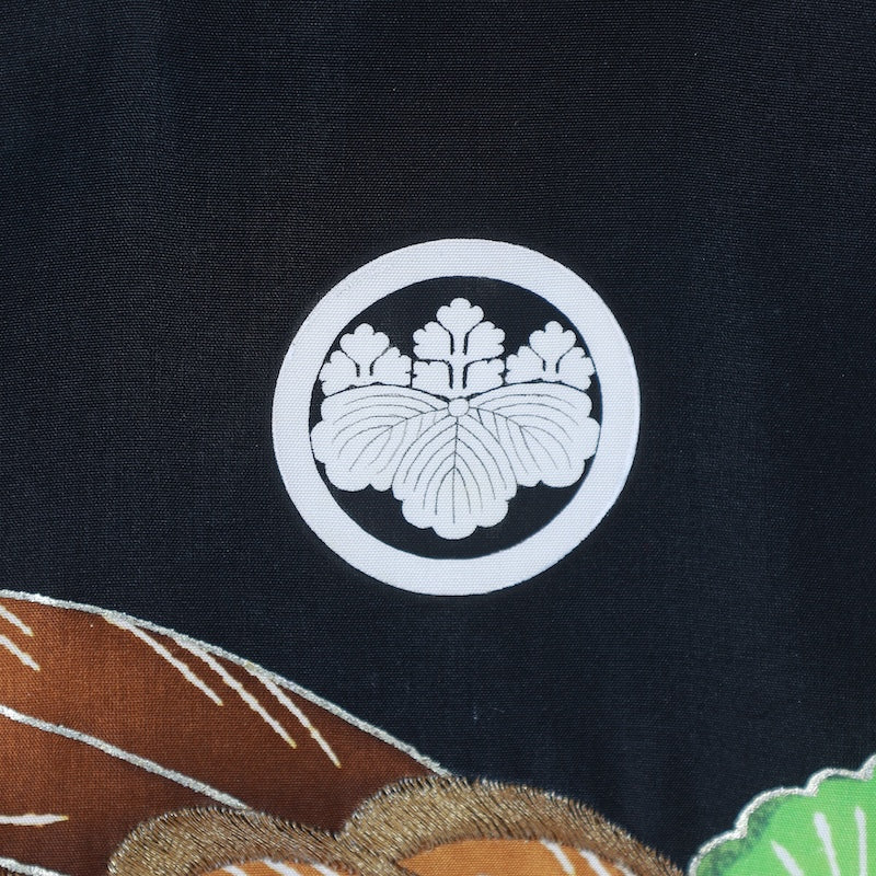 Boys' single-breasted black, brown, blue, green and gray with five crests and five paulownia crests, embroidered with a hawk /A137