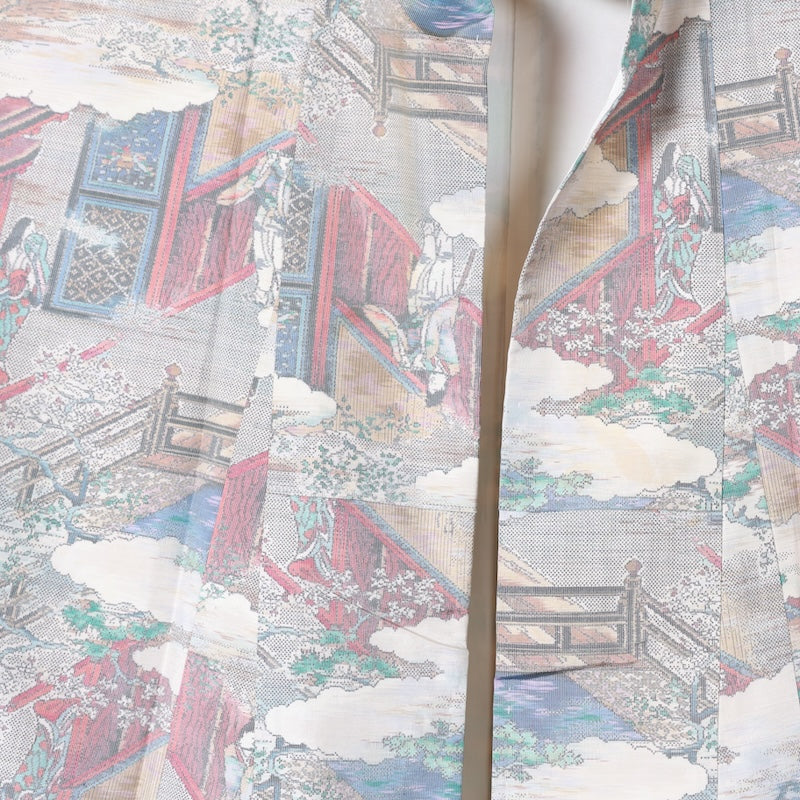 Japanese kimono used <Tsumugi> Msize silk 100% /T229