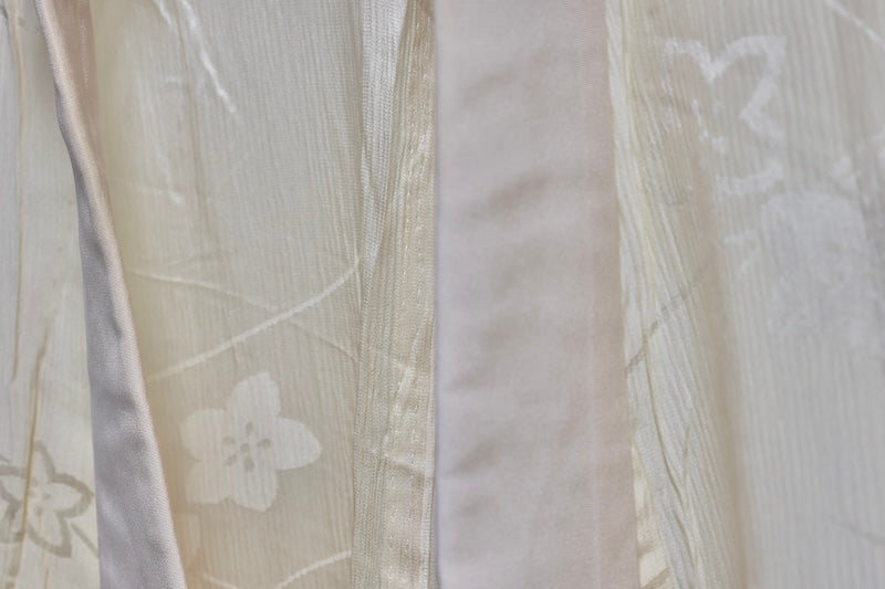 Nagajuban (long under-kimono) light yellow light pink pre-owned /AZ35