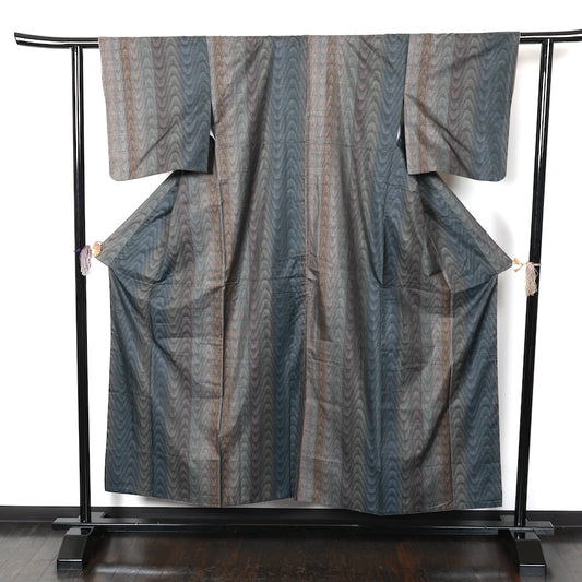 Japanese kimono used <Tsumugi> Msize silk 100% /T227
