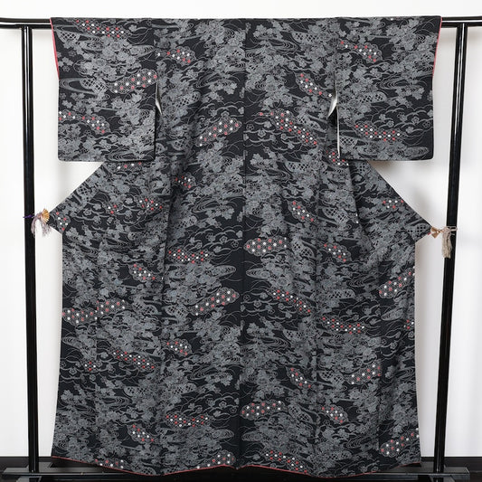 Japanese kimono used <Komon> Msize silk 100% /T226