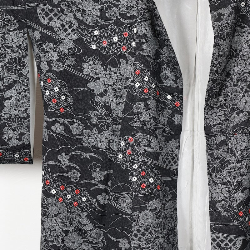 Japanese kimono used <Komon> Msize silk 100% /T226