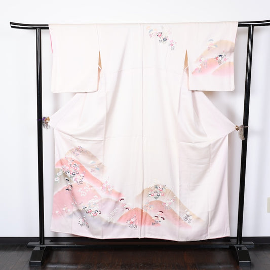 Japanese kimono used <houmongi> Msize silk 100% /T225