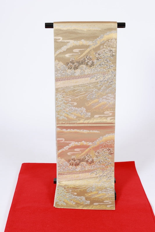 Japanese used sash belt (Fukuro-obi) 100% silk /B1237