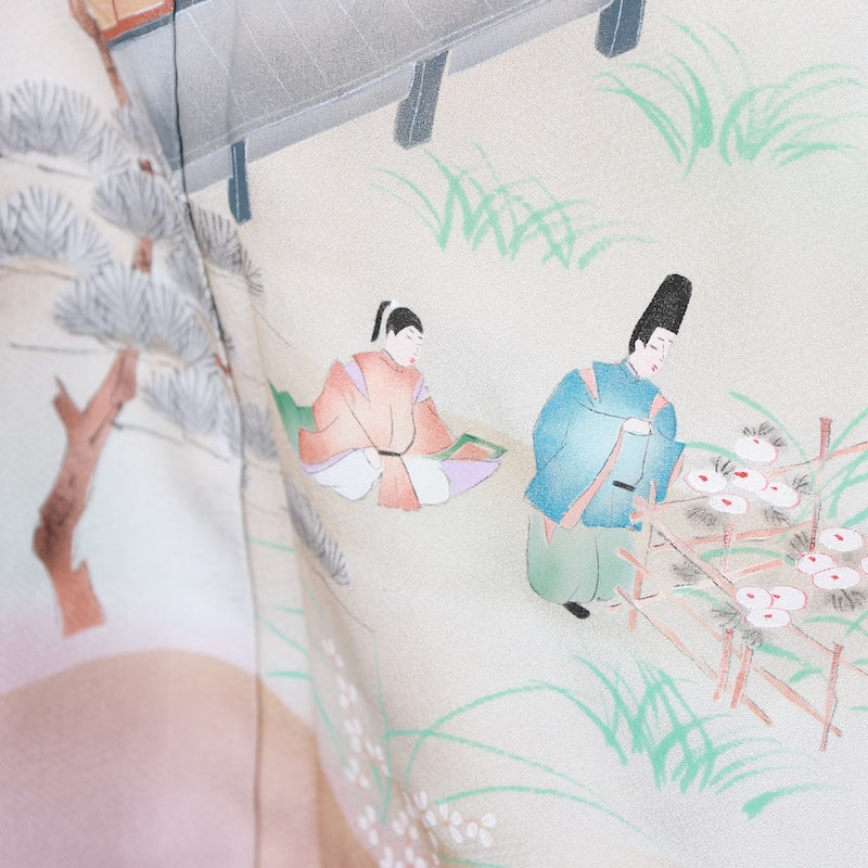 Japanese kimono used <houmongi> Msize silk 100% /T210