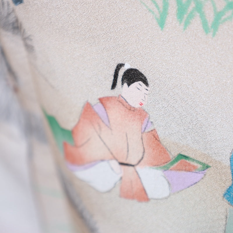 Japanese kimono used <houmongi> Msize silk 100% /T210