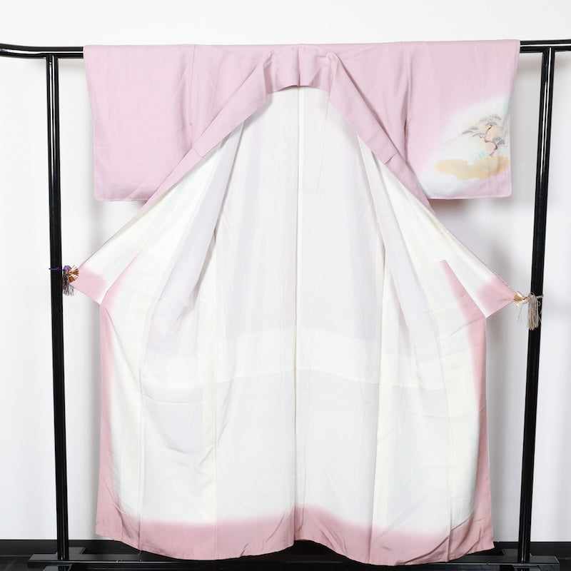 Japanese kimono used <houmongi> Msize silk 100% /T210