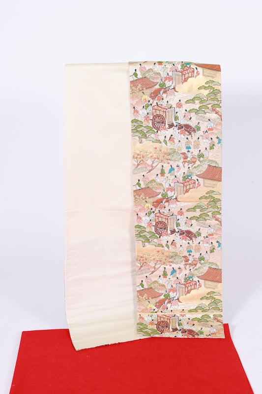 Japanese used sash belt (Fukuro-obi) 100% silk /B1240
