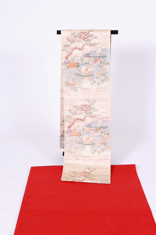 Japanese used sash belt (Fukuro-obi) 100% silk /B1241