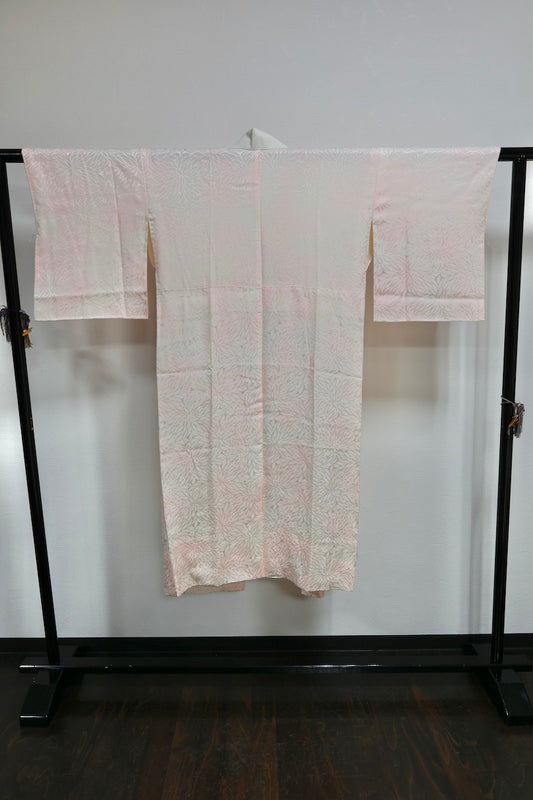 Nagajuban (long under-kimono) white light pink pre-owned /AZ22