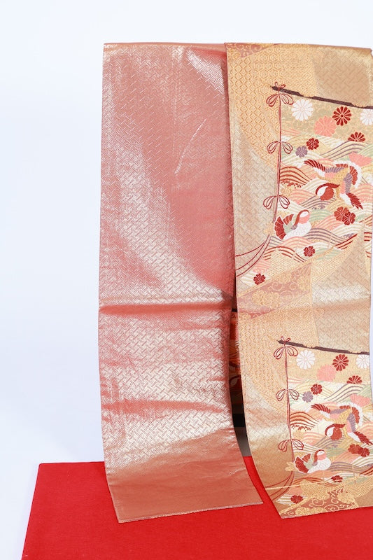 Japanese used sash belt (Fukuro-obi) 100% silk /B1253