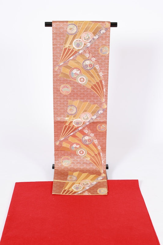 Japanese used sash belt (Fukuro-obi) 100% silk /B1243