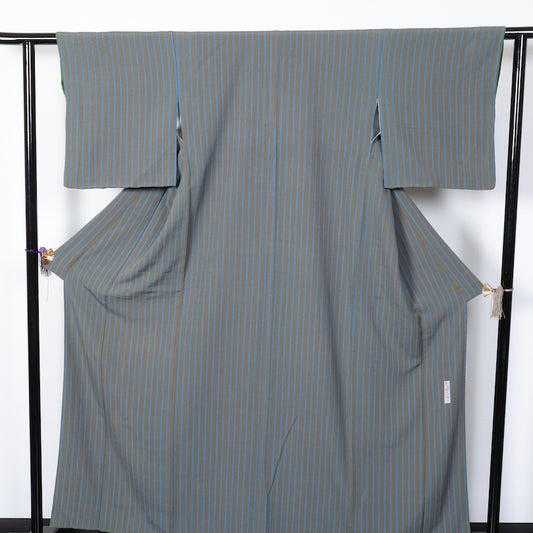 Japanese kimono used <Komon> Lsize silk 100% /T217