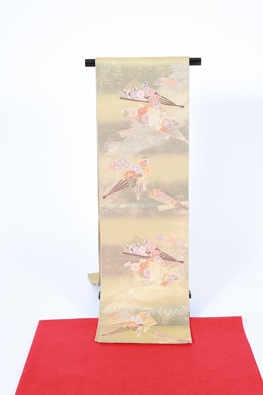Japanese used sash belt (Fukuro-obi) 100% silk /B1246