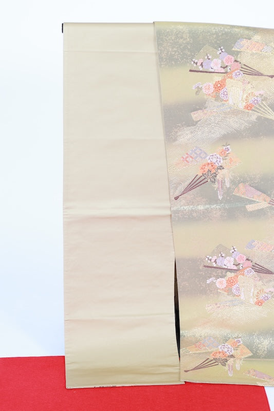 Japanese used sash belt (Fukuro-obi) 100% silk /B1246