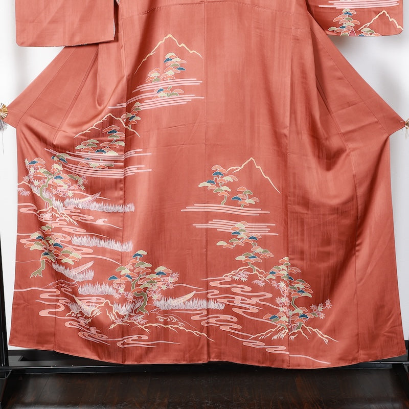 Japanese kimono used <houmongi> Msize silk 100% /T234