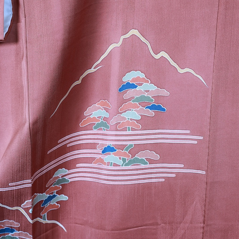Japanese kimono used <houmongi> Msize silk 100% /T234