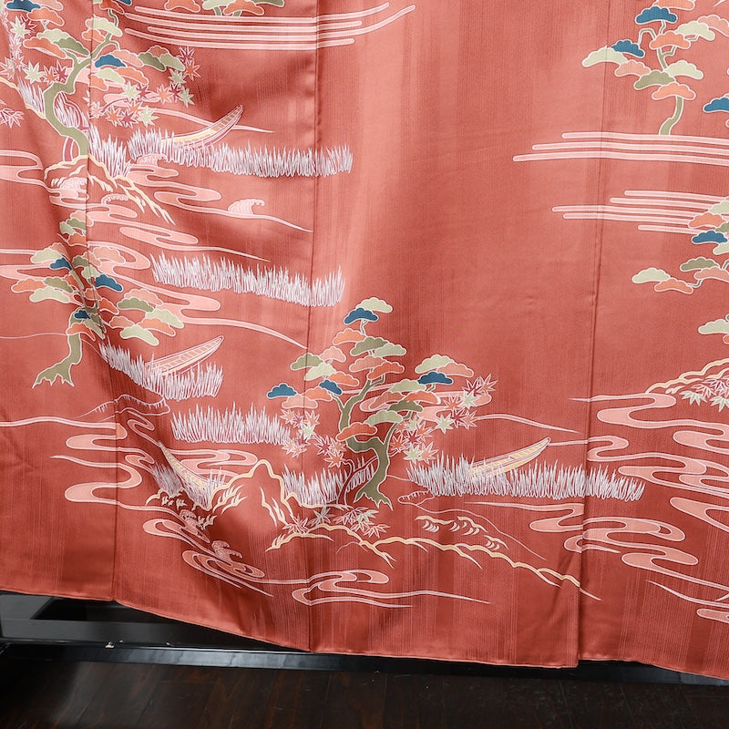 Japanese kimono used <houmongi> Msize silk 100% /T234