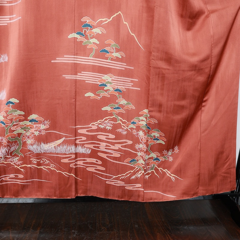 Japanese kimono used <houmongi> Msize silk 100% /T234