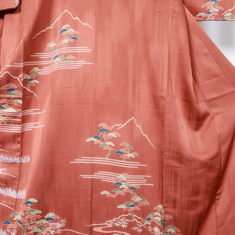 Japanese kimono used <houmongi> Msize silk 100% /T234